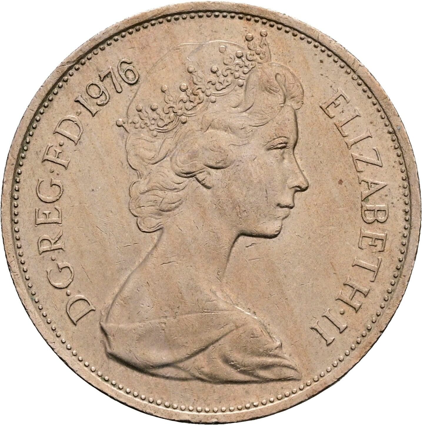 10 New Pence 1976 – Vorderseite