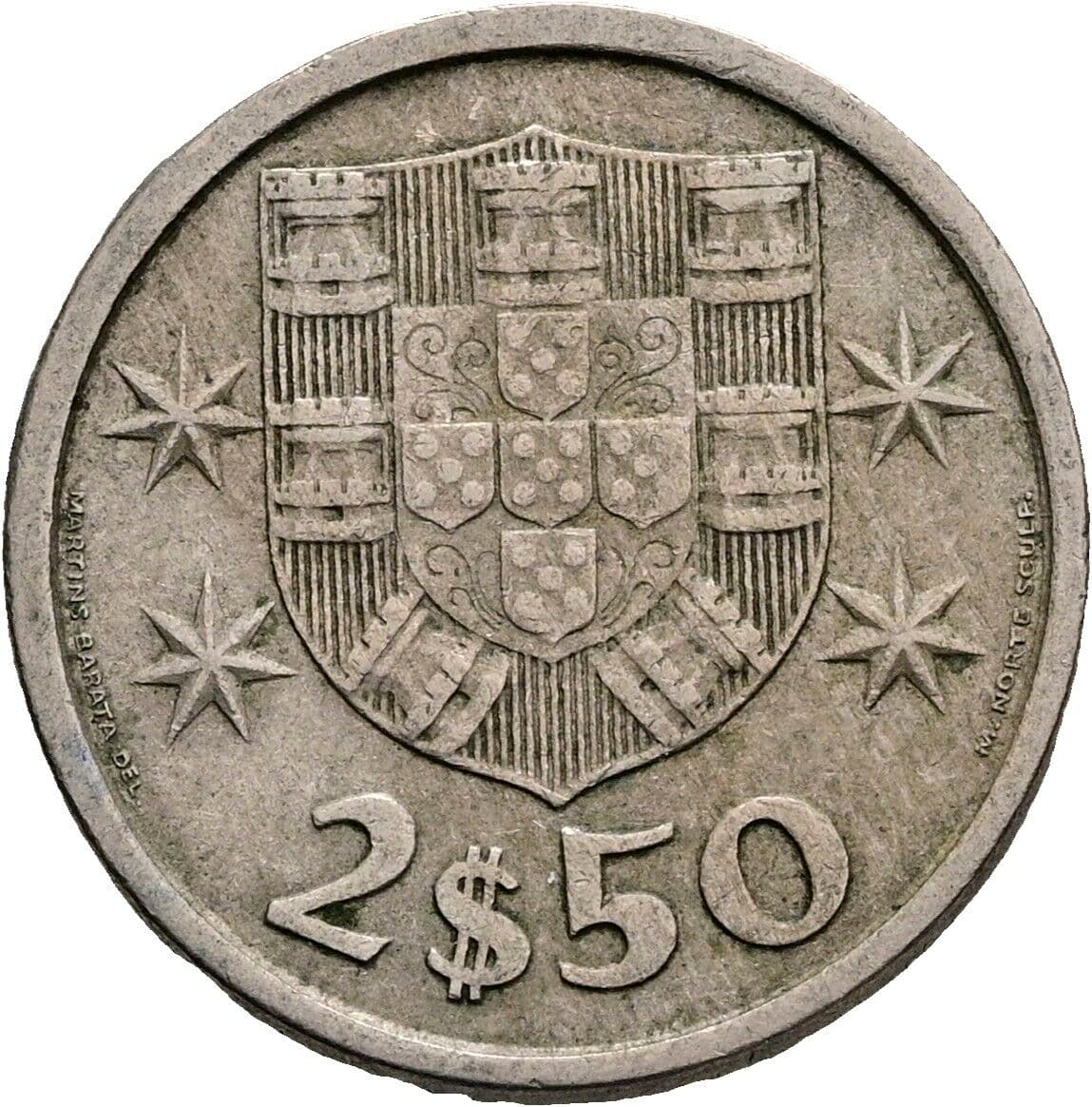 2 1/2 Escudos 1969 – Rückseite