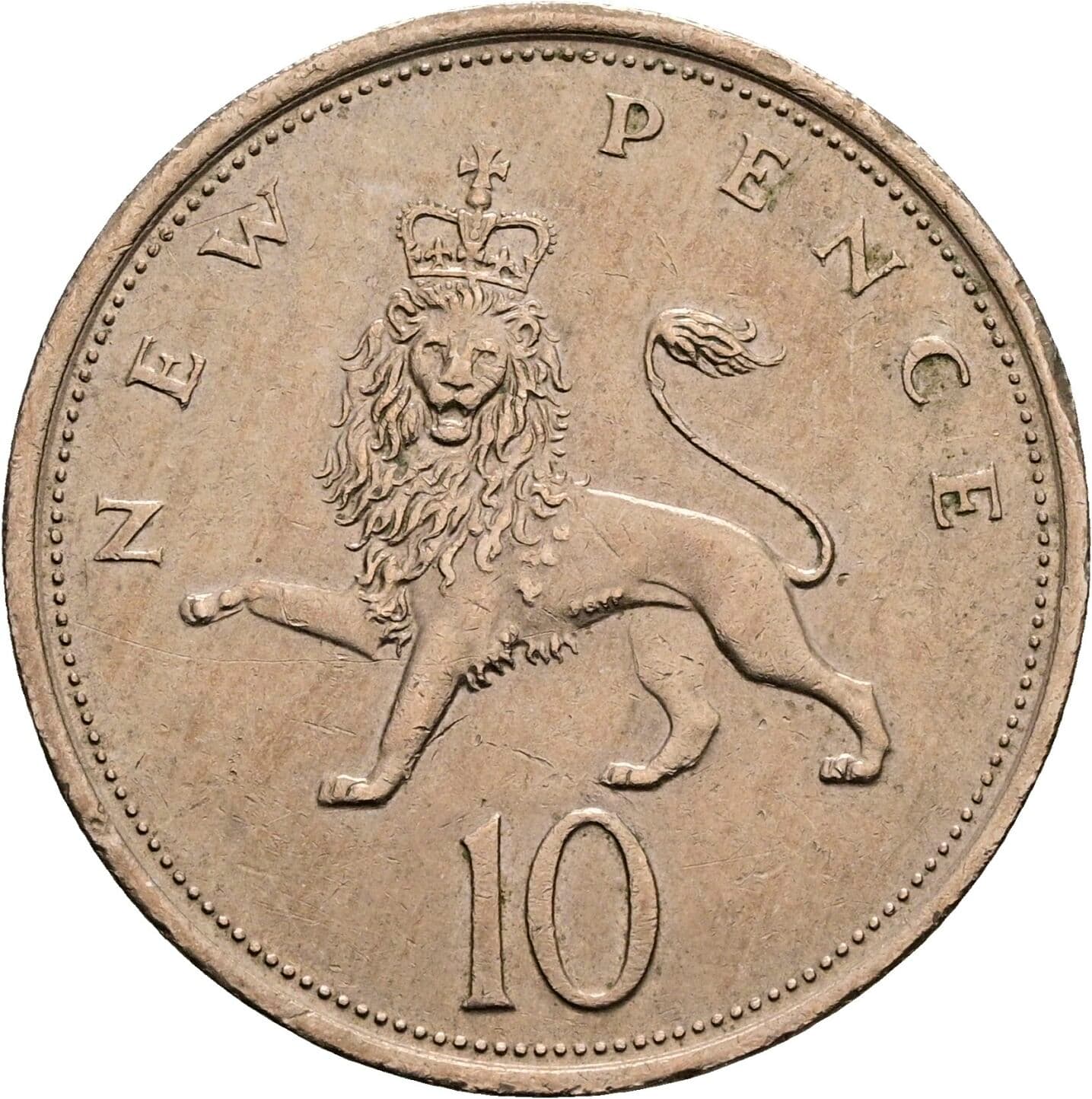 10 New Pence 1976 – Rückseite