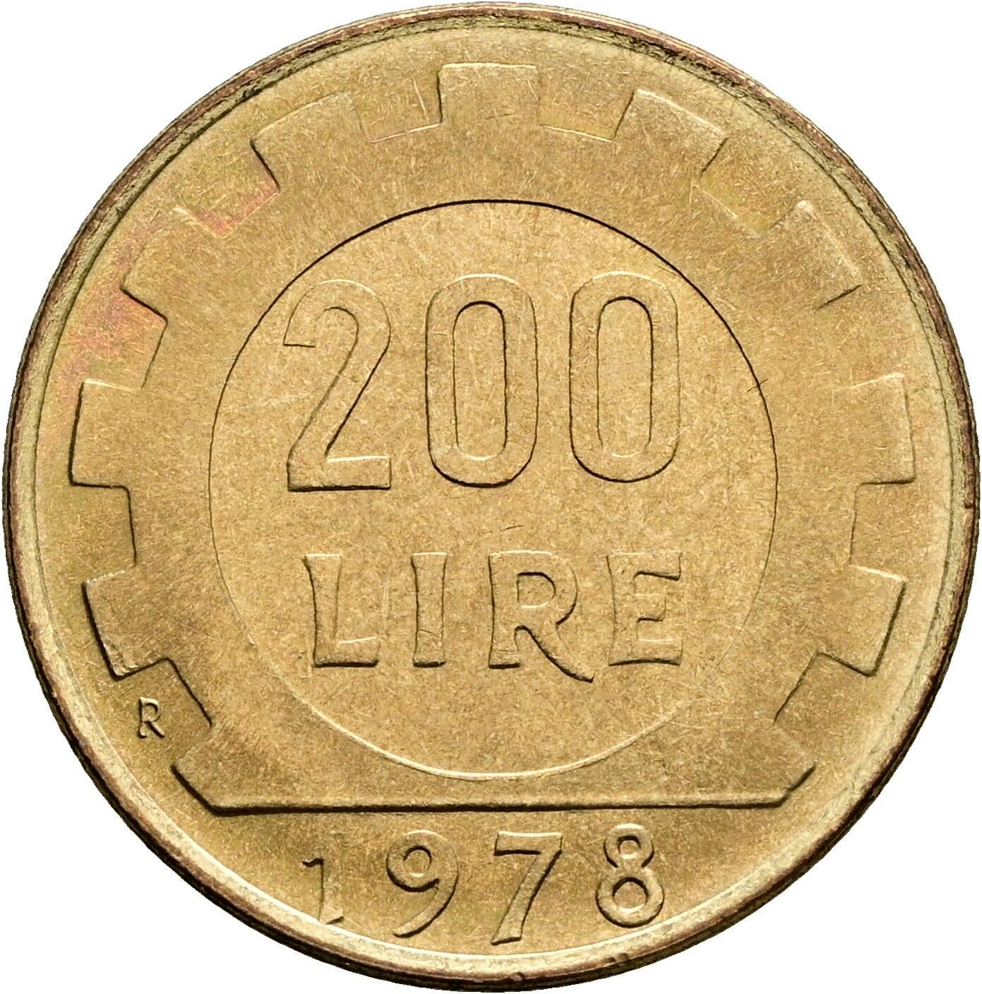 200 Lire 1978 – Rückseite