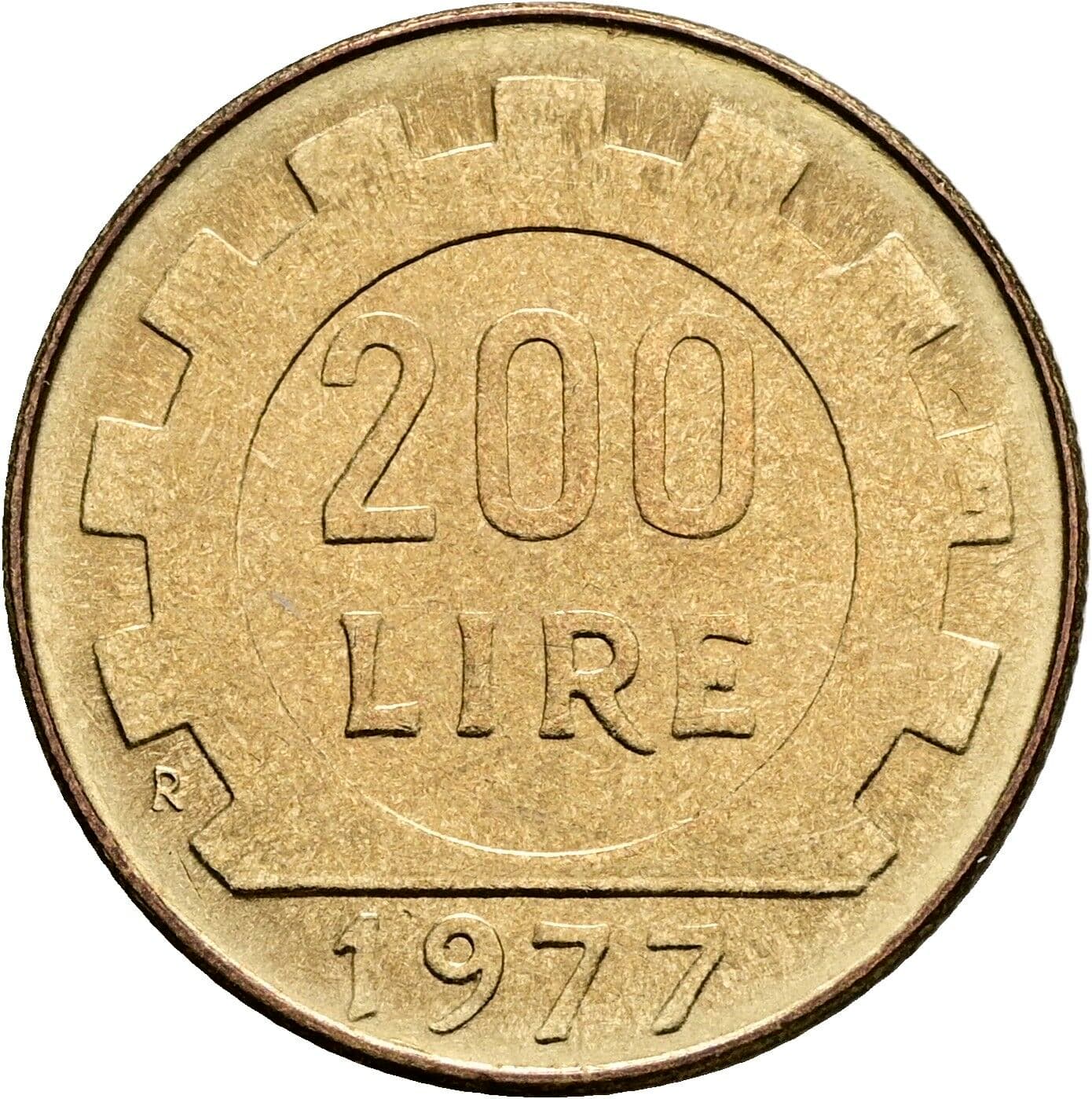 200 Lire 1977 – Rückseite