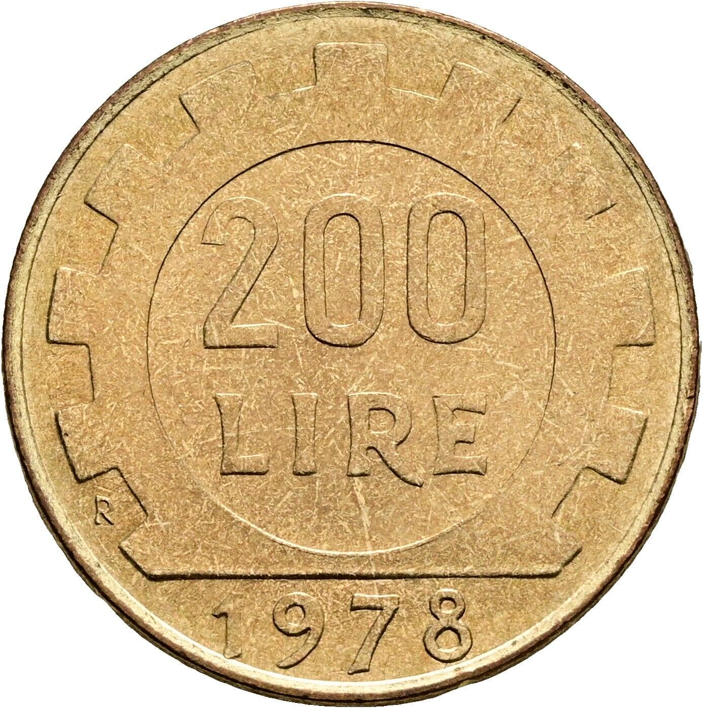 200 Lire 1978 – Rückseite