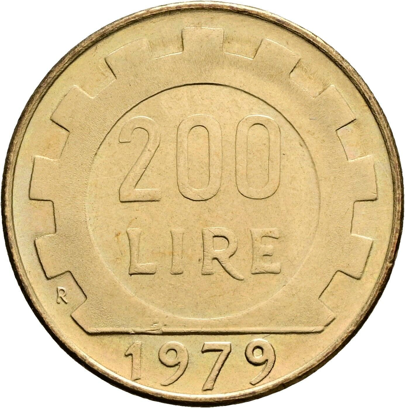 200 Lire 1979 – Rückseite