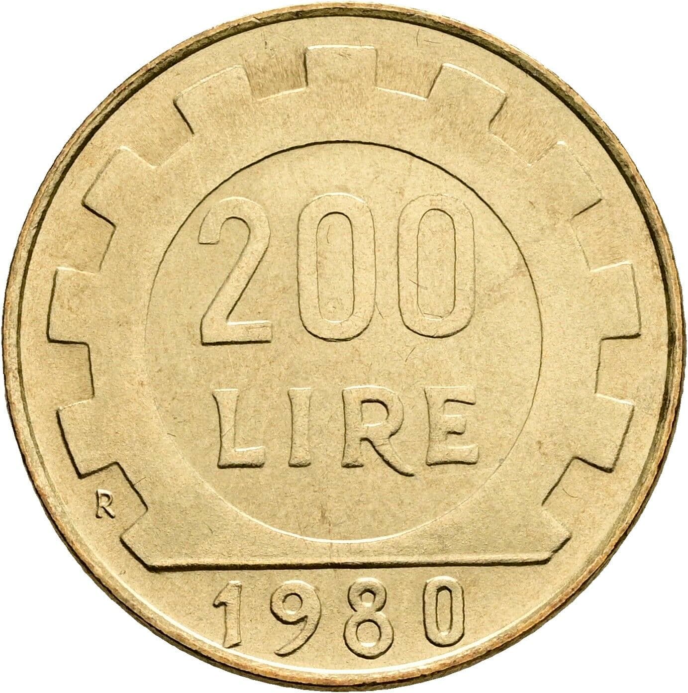 200 Lire 1980 – Rückseite