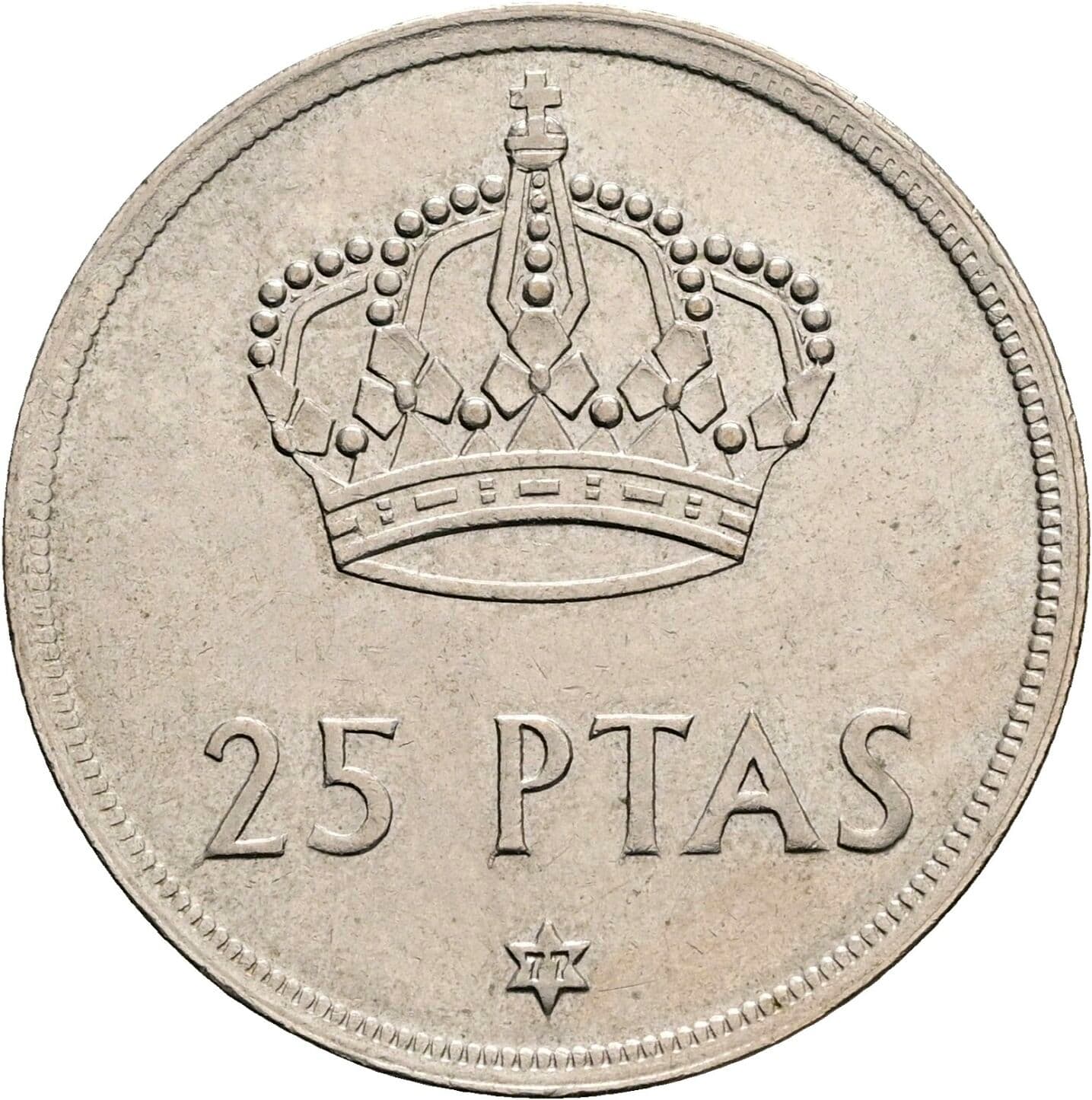 25 Pesetas Juan Carlos (1975-2014) 1975 – Vorderseite
