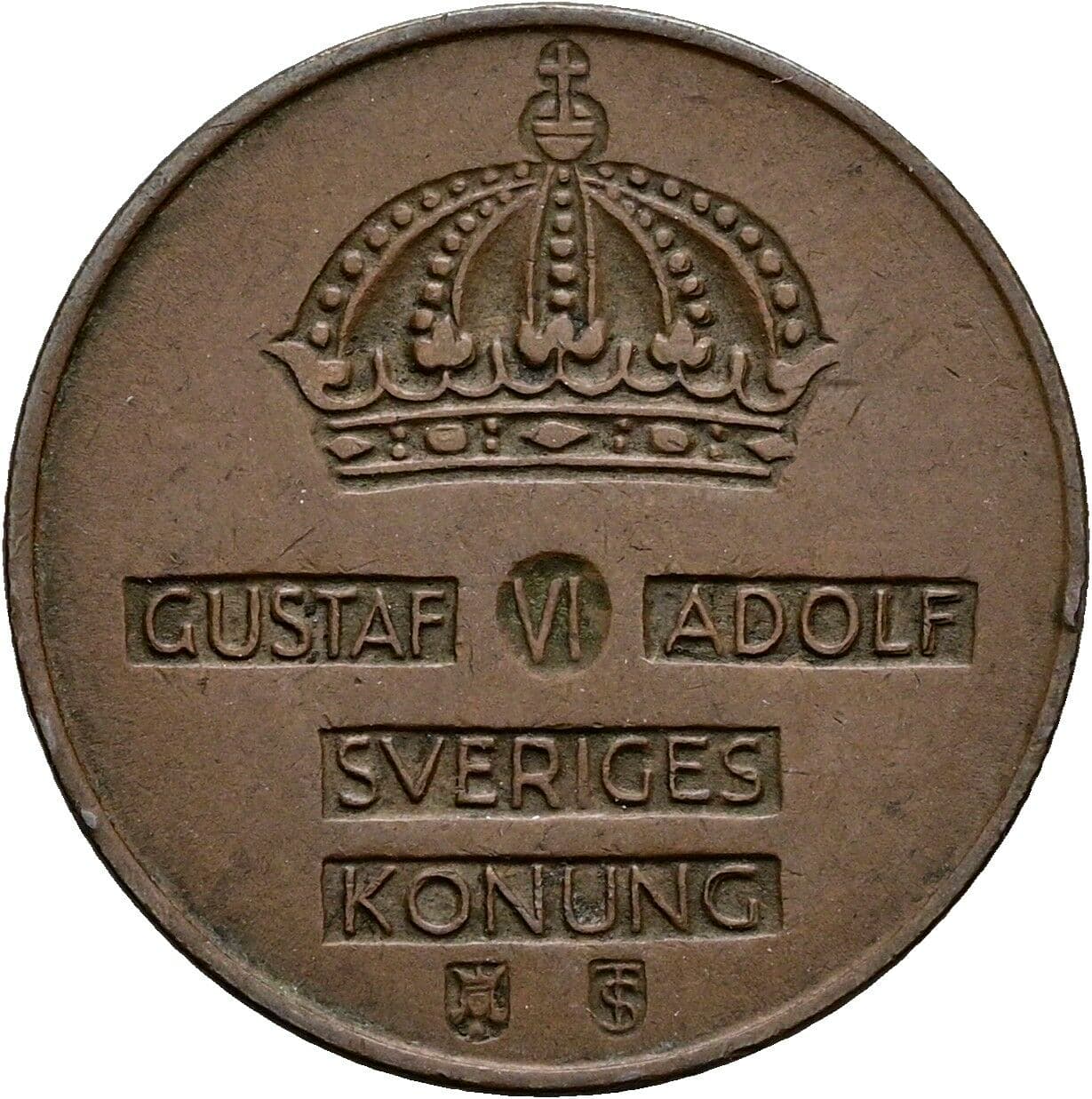 2 Öre Gustaf VI Adolf (1950-1973) 1954 – Rückseite