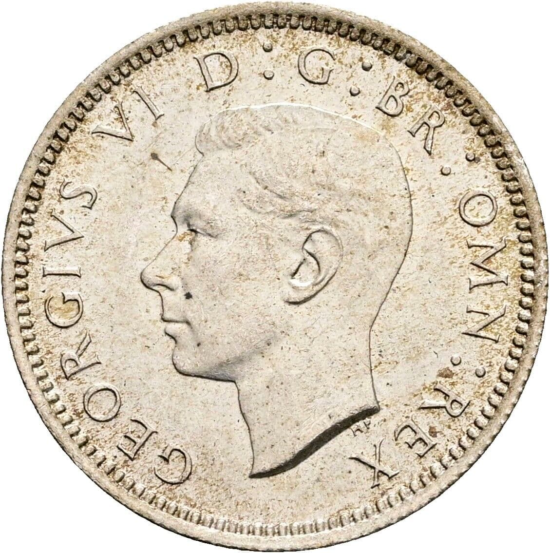 6 Pence George VI. 1936-1952 1942 – Vorderseite