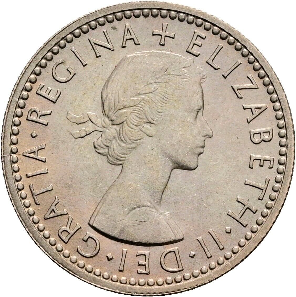 6 Pence Elisabeth II. 1952-2022 1959 – Vorderseite