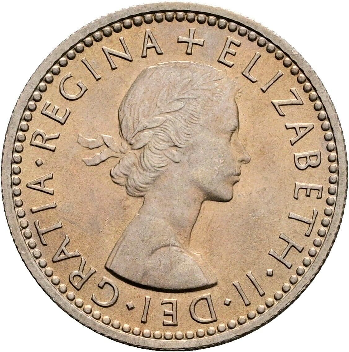 6 Pence Elisabeth II. 1952-2022 1959 – Vorderseite