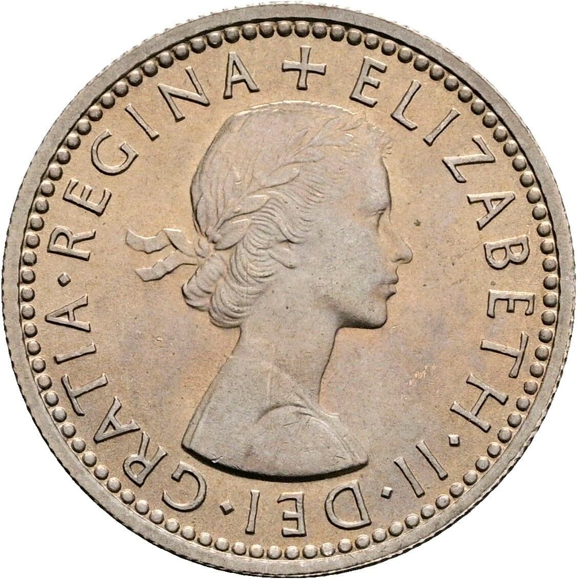6 Pence Elisabeth II. 1952-2022 1959 – Vorderseite