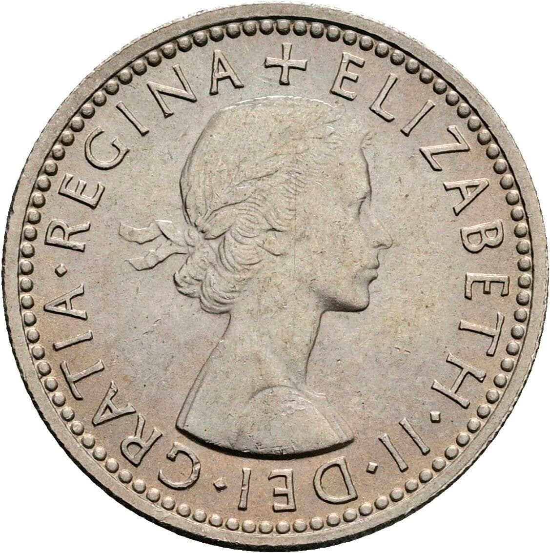 6 Pence Elisabeth II. 1952-2022 1959 – Vorderseite