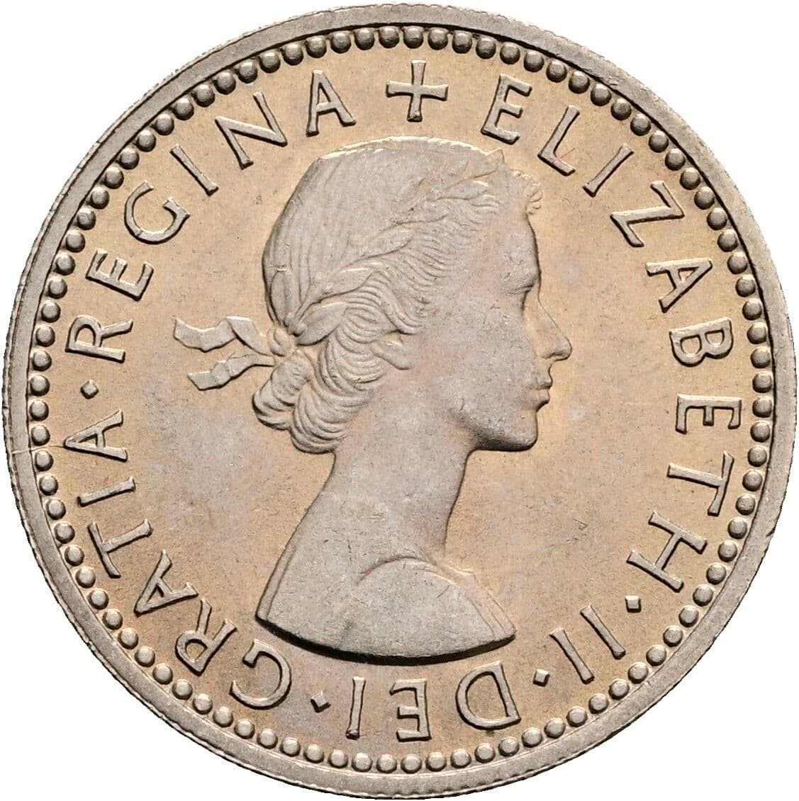 6 Pence Elisabeth II. 1952-2022 1959 – Vorderseite