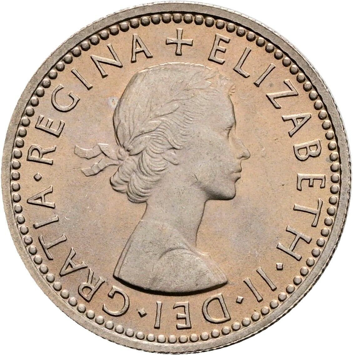 6 Pence Elisabeth II. 1952-2022 1959 – Vorderseite