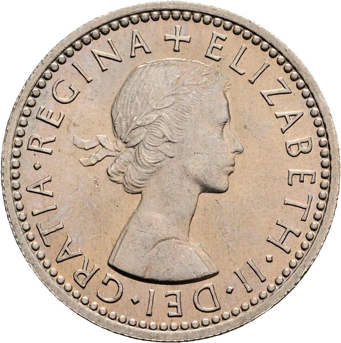 6 Pence Elisabeth II. 1952-2022 1959 – Vorderseite
