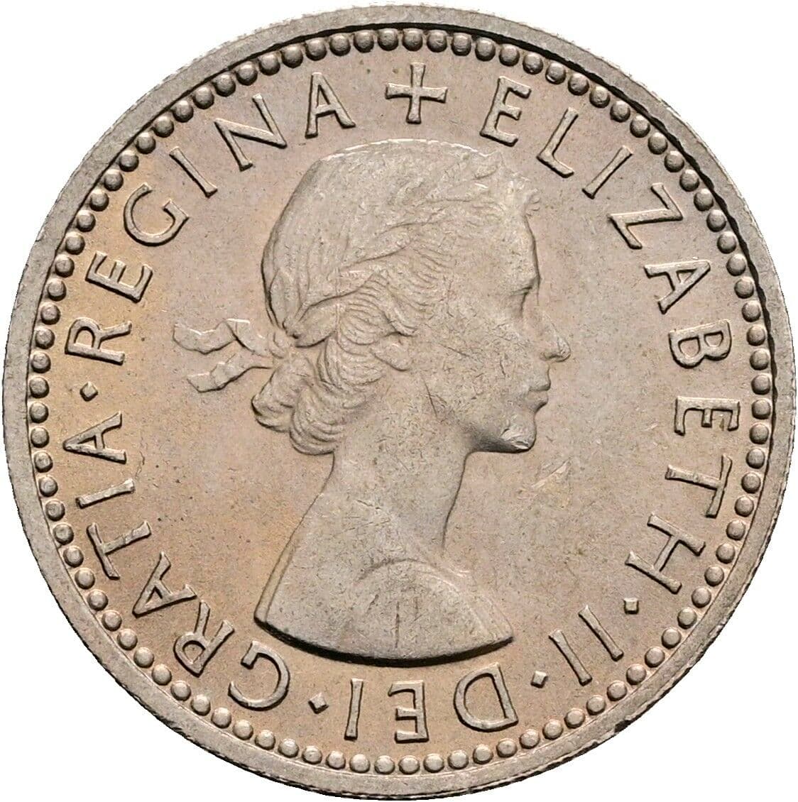 6 Pence Elisabeth II. 1952-2022 1959 – Vorderseite