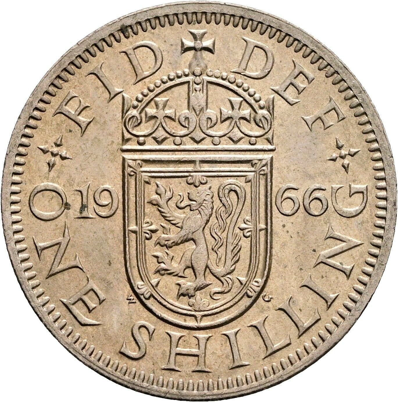 1 Shilling Elisabeth II. 1952-2022 1966 – Rückseite