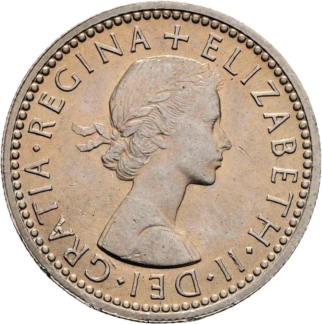 6 Pence Elisabeth II. 1952-2022 1959 – Vorderseite