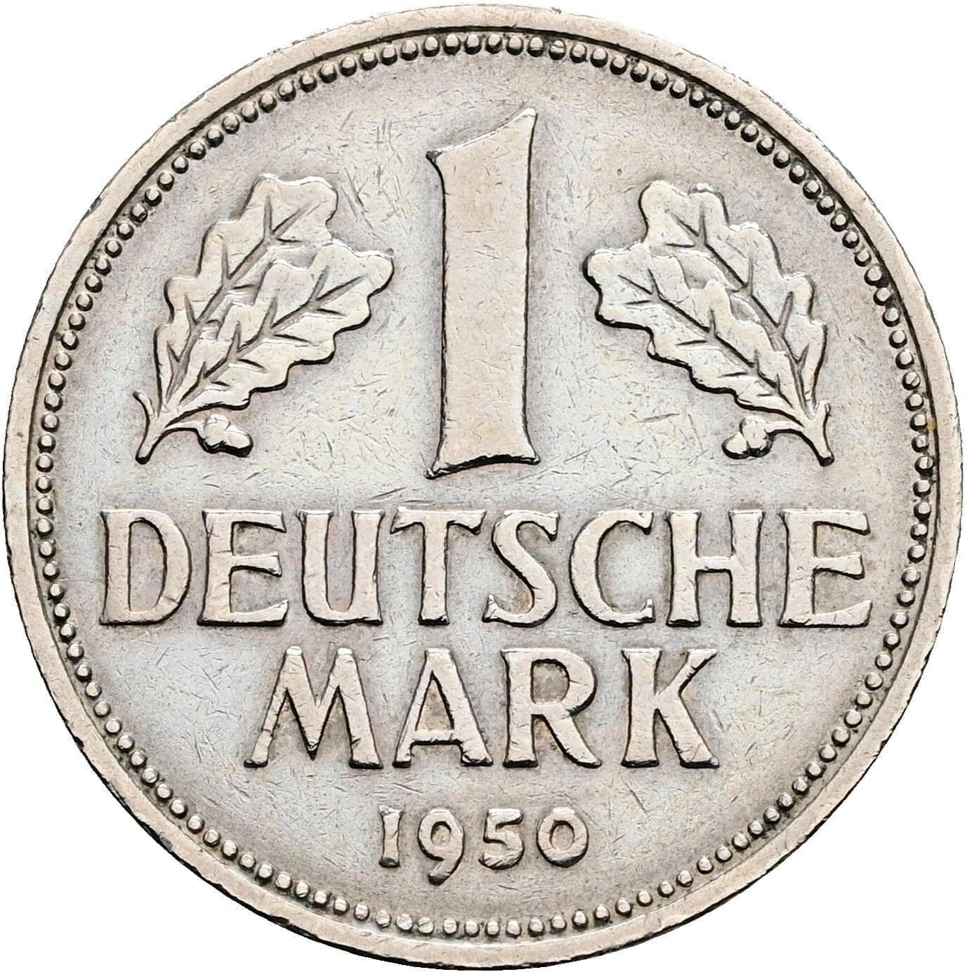 1 Deutsche Mark 1950 G – Vorderseite