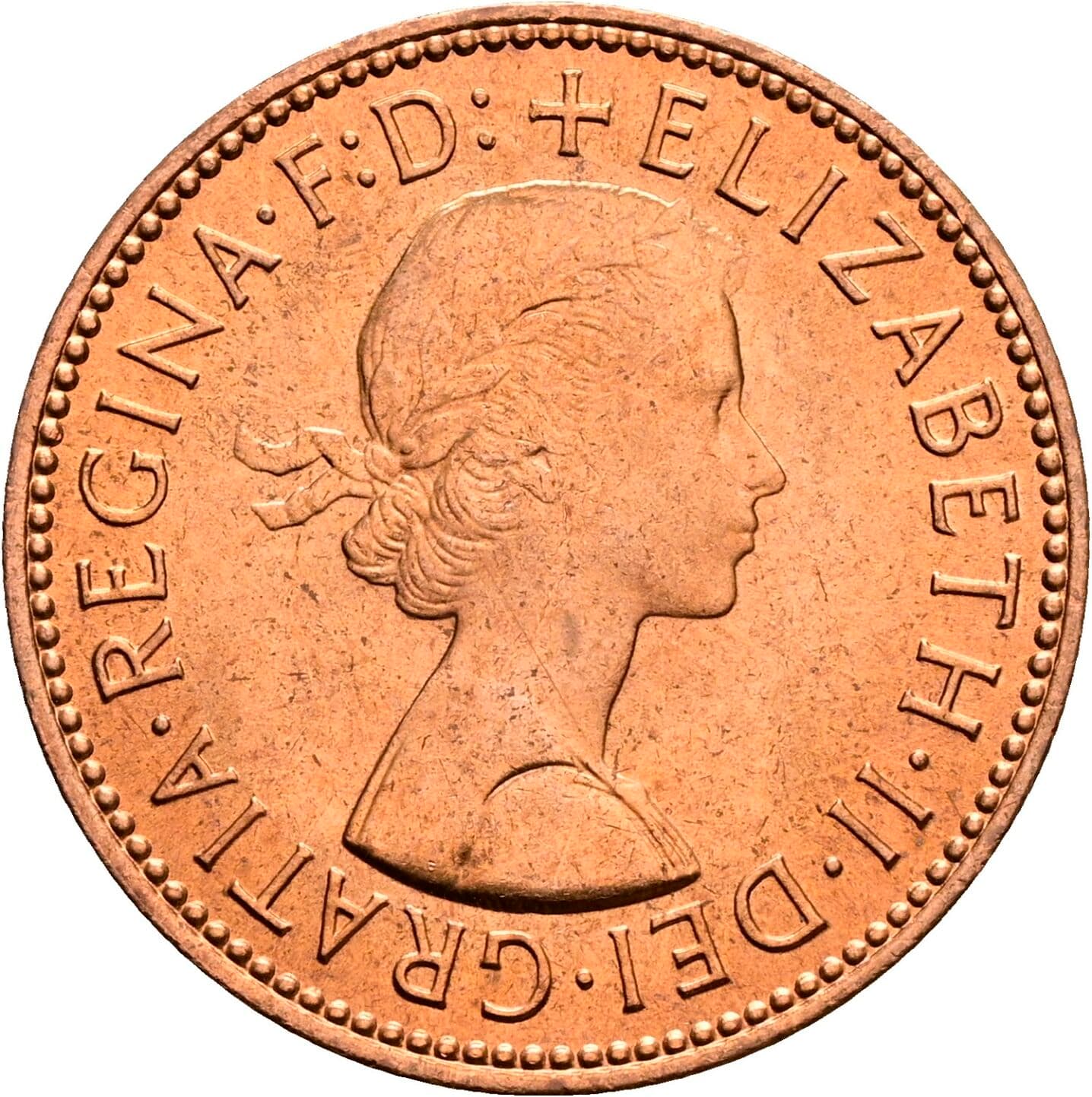 Half Penny Elisabeth II. 1952-2022 1967 – Vorderseite
