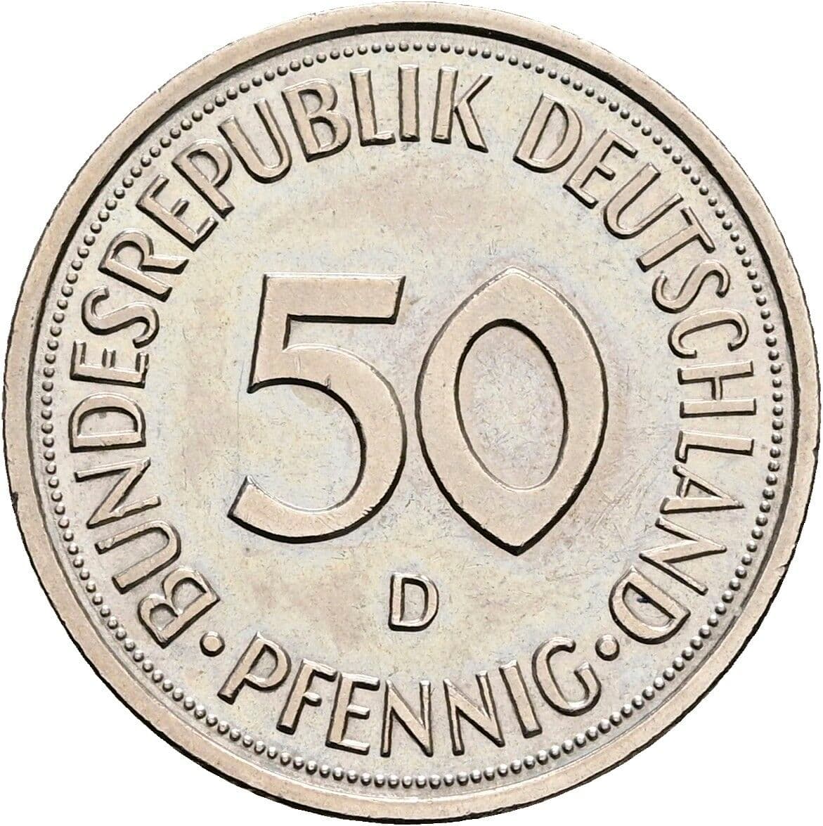 50 Pfennig 1979 D – Vorderseite