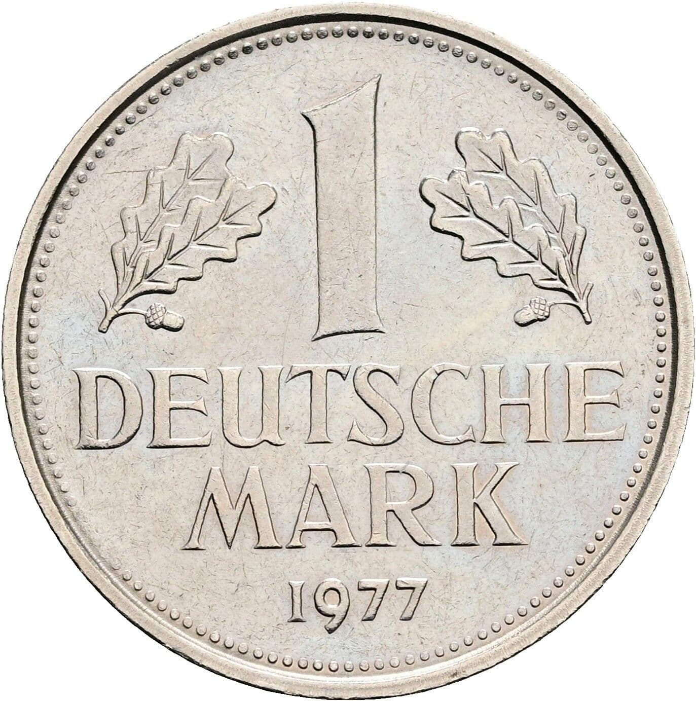 1 Deutsche Mark 1977 G – Vorderseite