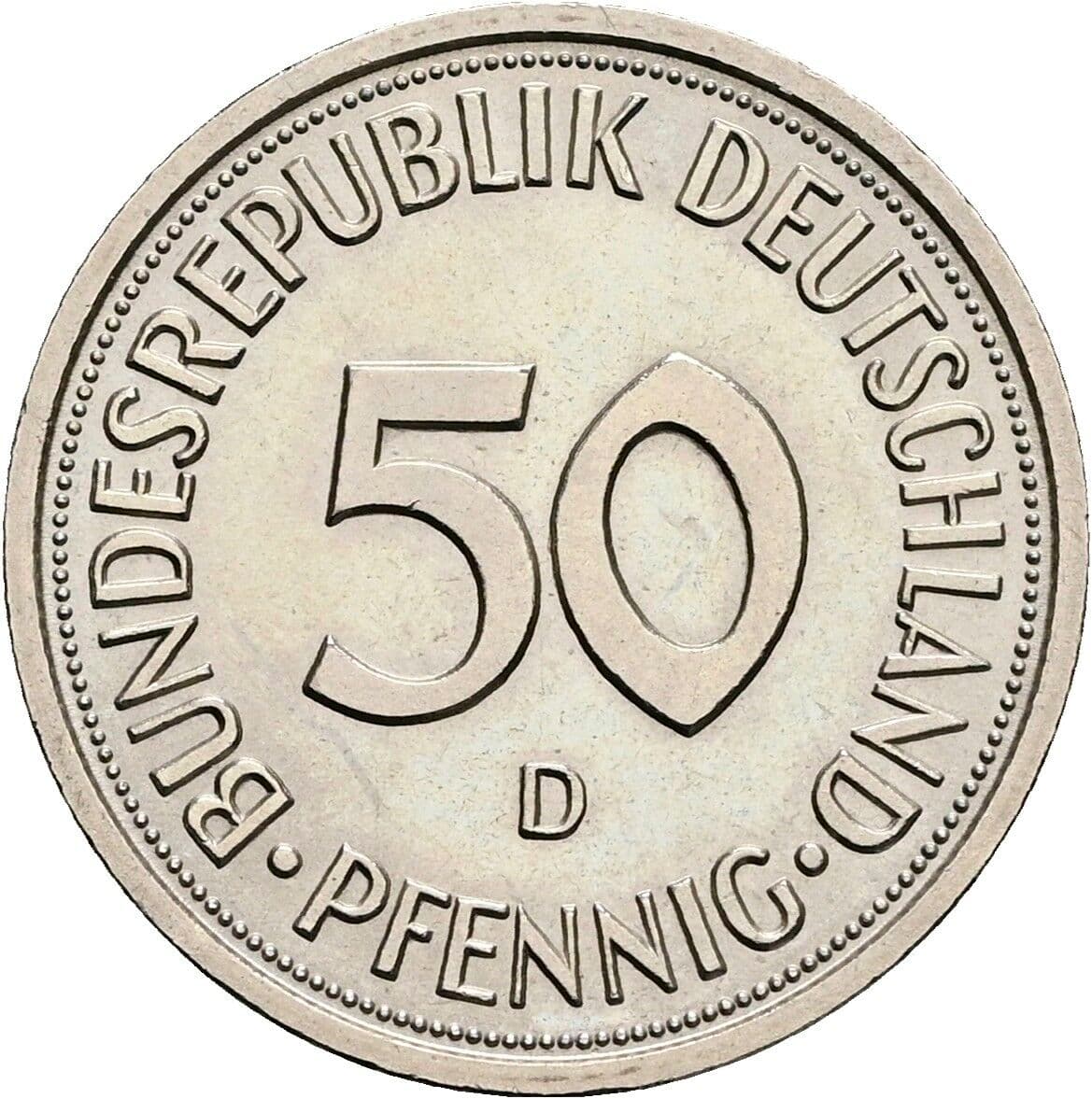 50 Pfennig 1979 D – Vorderseite