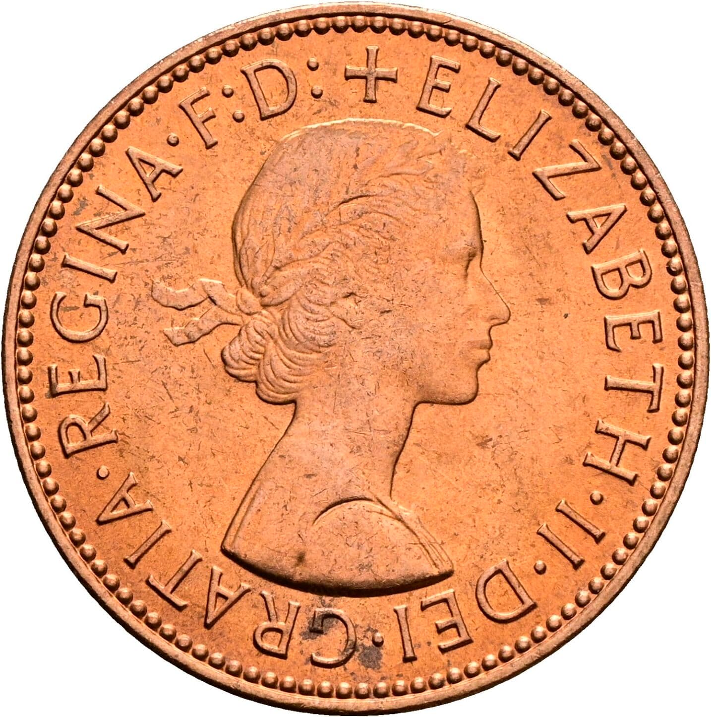 Half Penny Elisabeth II. 1952-2022 1967 – Vorderseite