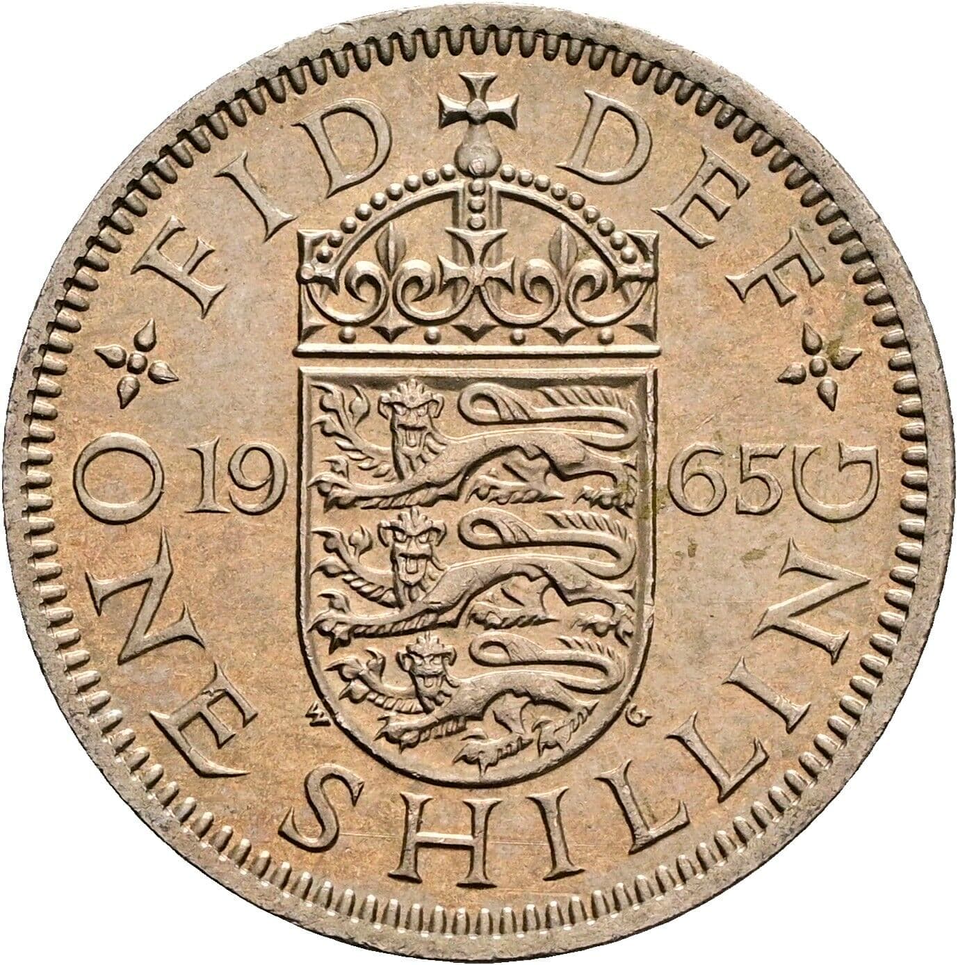1 Shilling Elisabeth II. 1952-2022 1965 – Rückseite