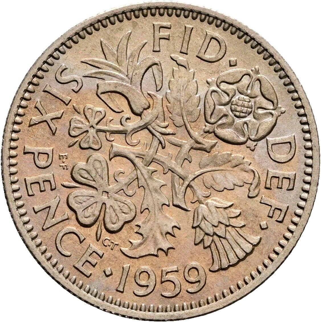 6 Pence Elisabeth II. 1952-2022 1959 – Rückseite