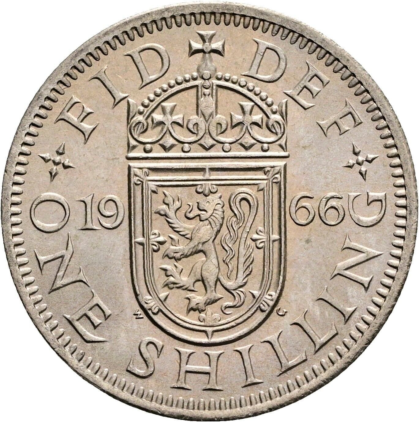 1 Shilling Elisabeth II. 1952-2022 1966 – Rückseite