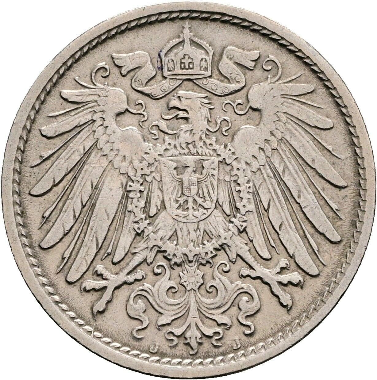 10 Pfennig 1912 J – Rückseite