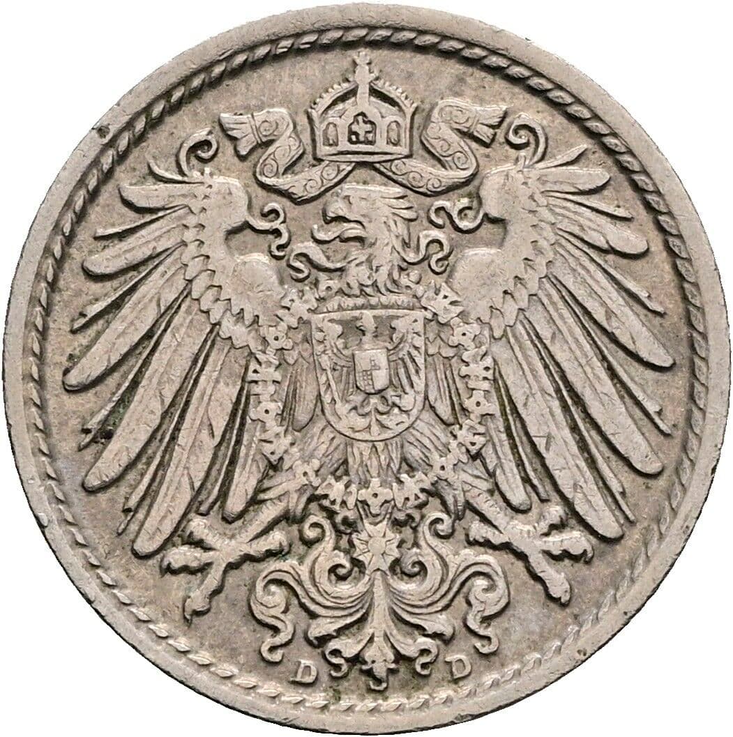 5 Pfennig 1915 D – Rückseite