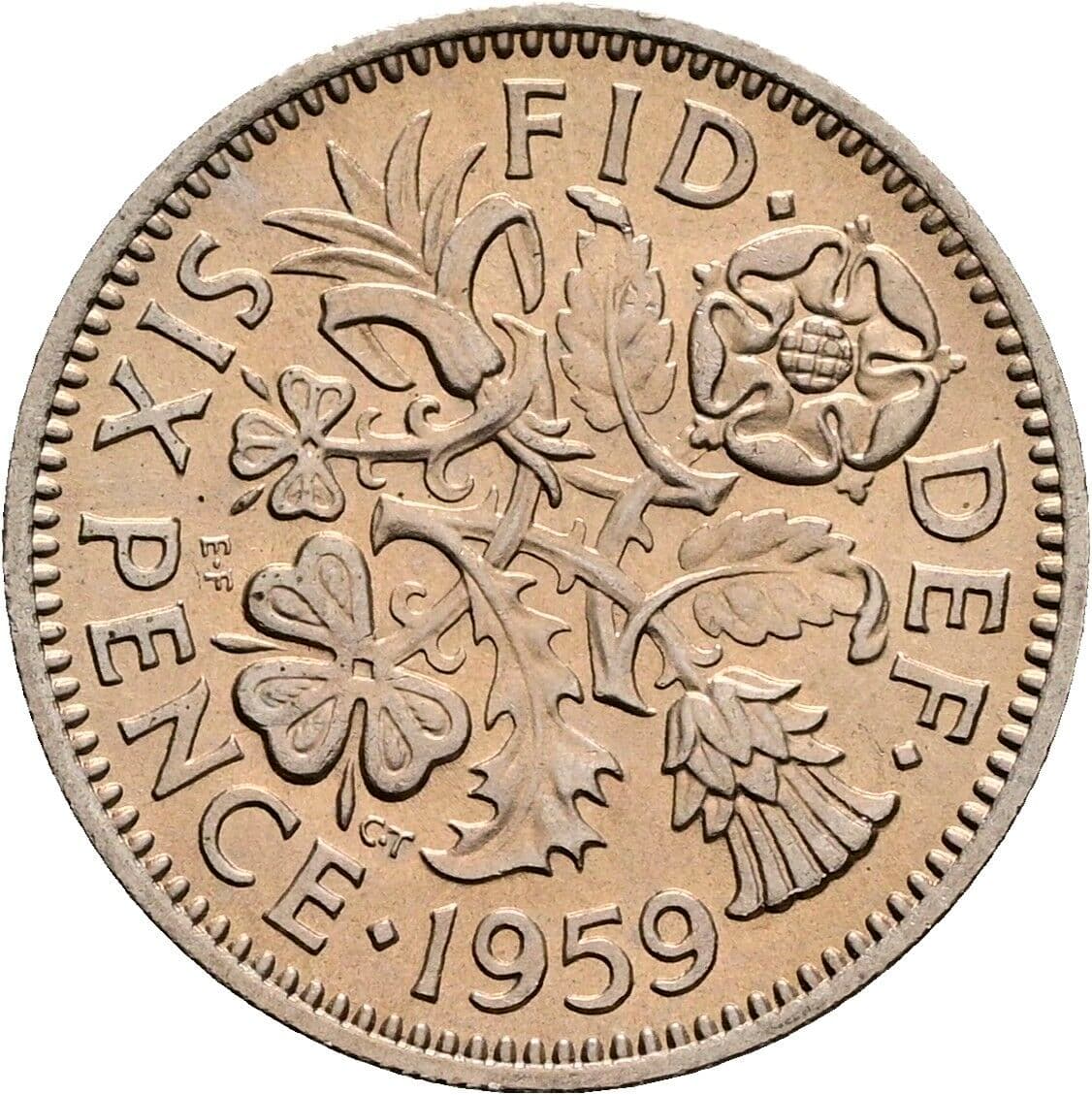 6 Pence Elisabeth II. 1952-2022 1959 – Rückseite