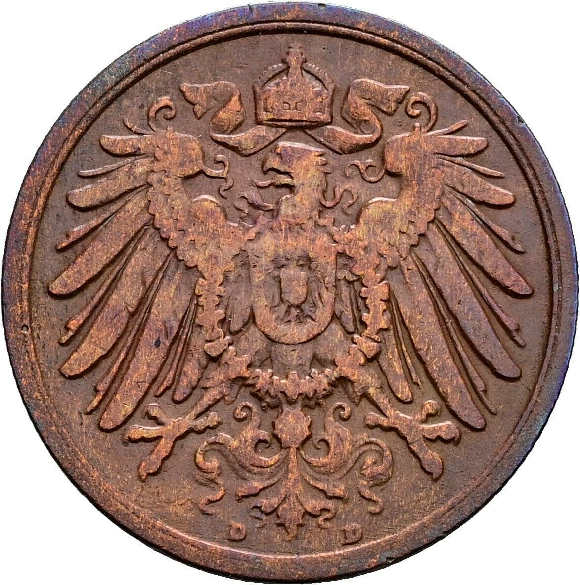 2 Pfennig 1904 D – Rückseite