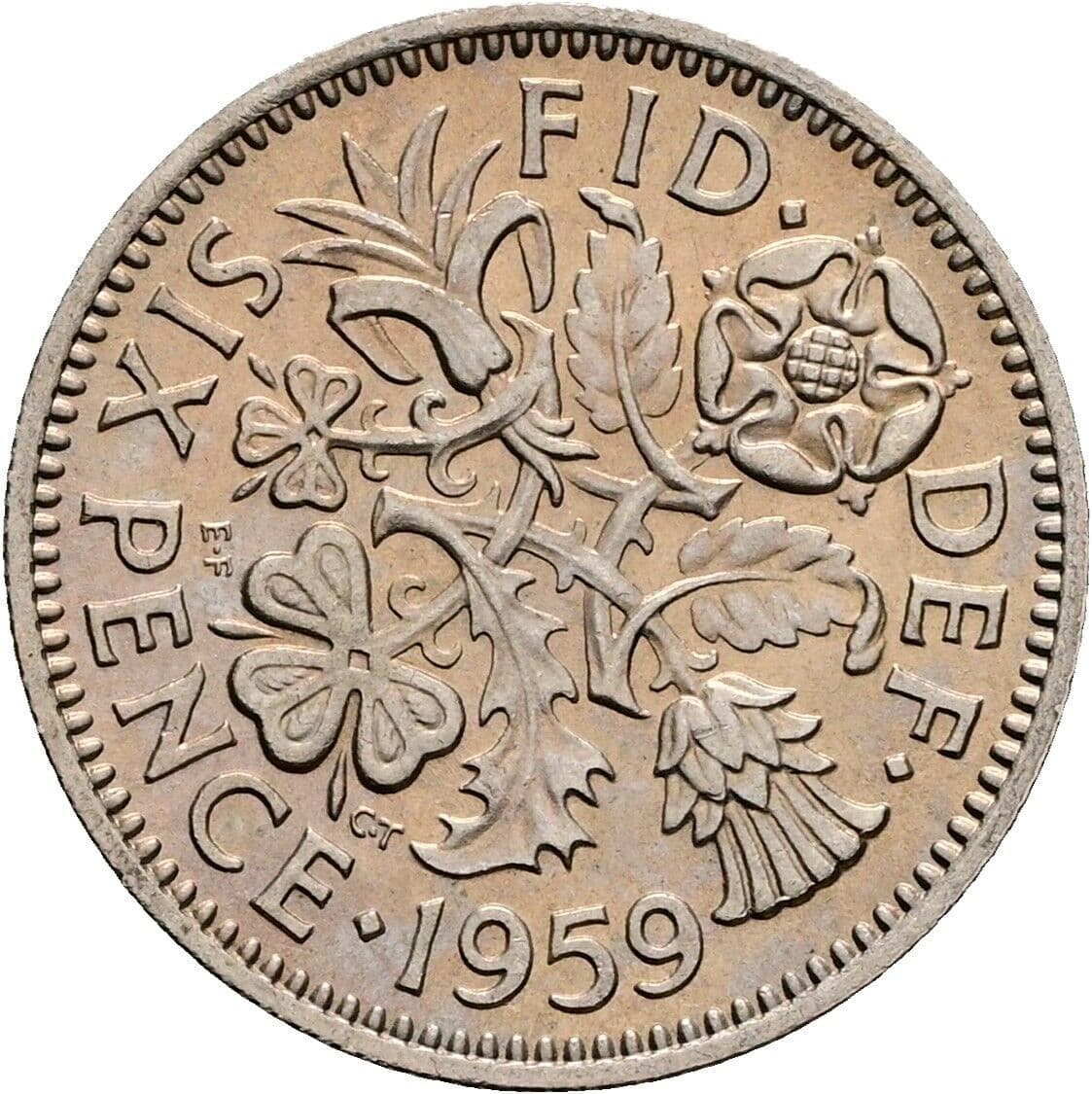 6 Pence Elisabeth II. 1952-2022 1959 – Rückseite