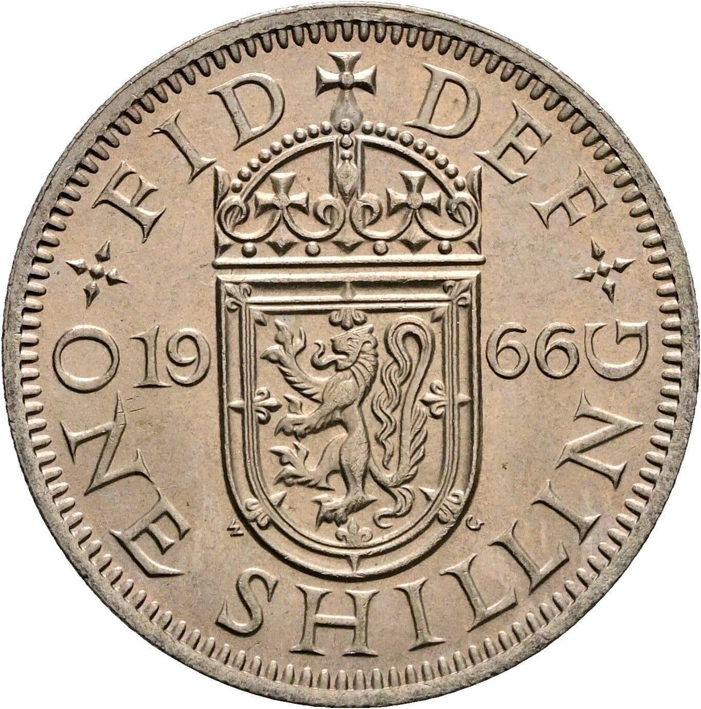 1 Shilling Elisabeth II. 1952-2022 1966 – Rückseite