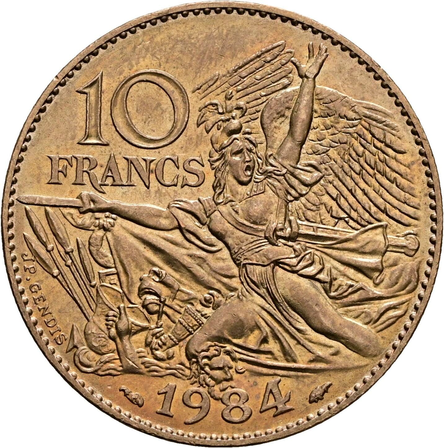 10 Francs 1984 – Rückseite