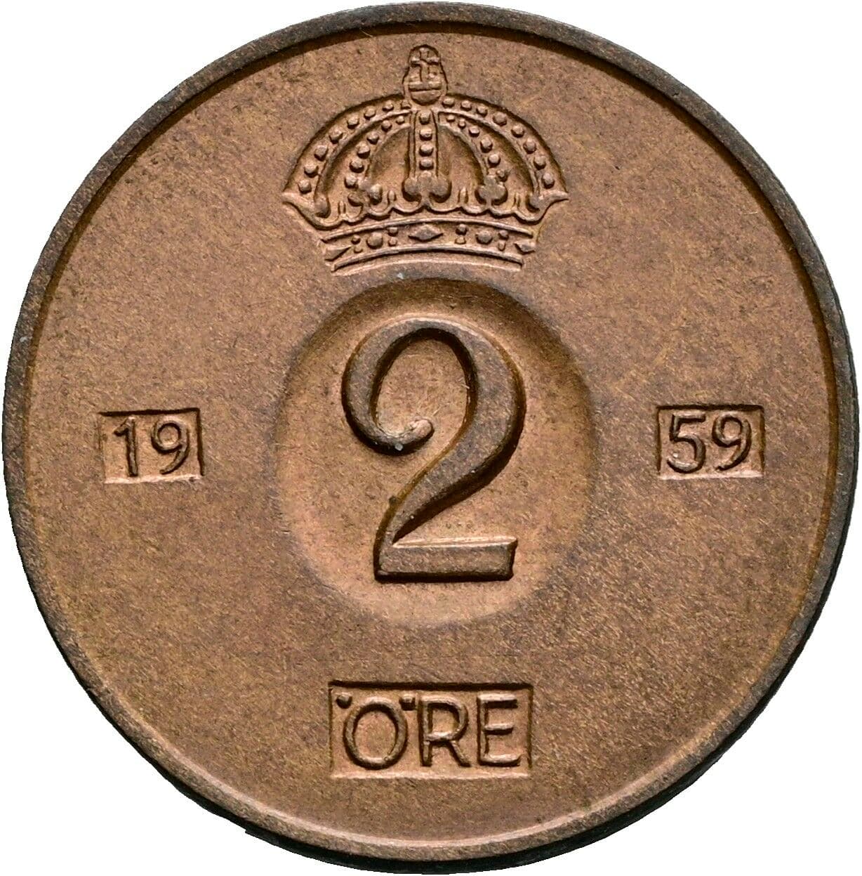 2 Öre Gustaf VI Adolf (1950-1973) 1959 – Vorderseite