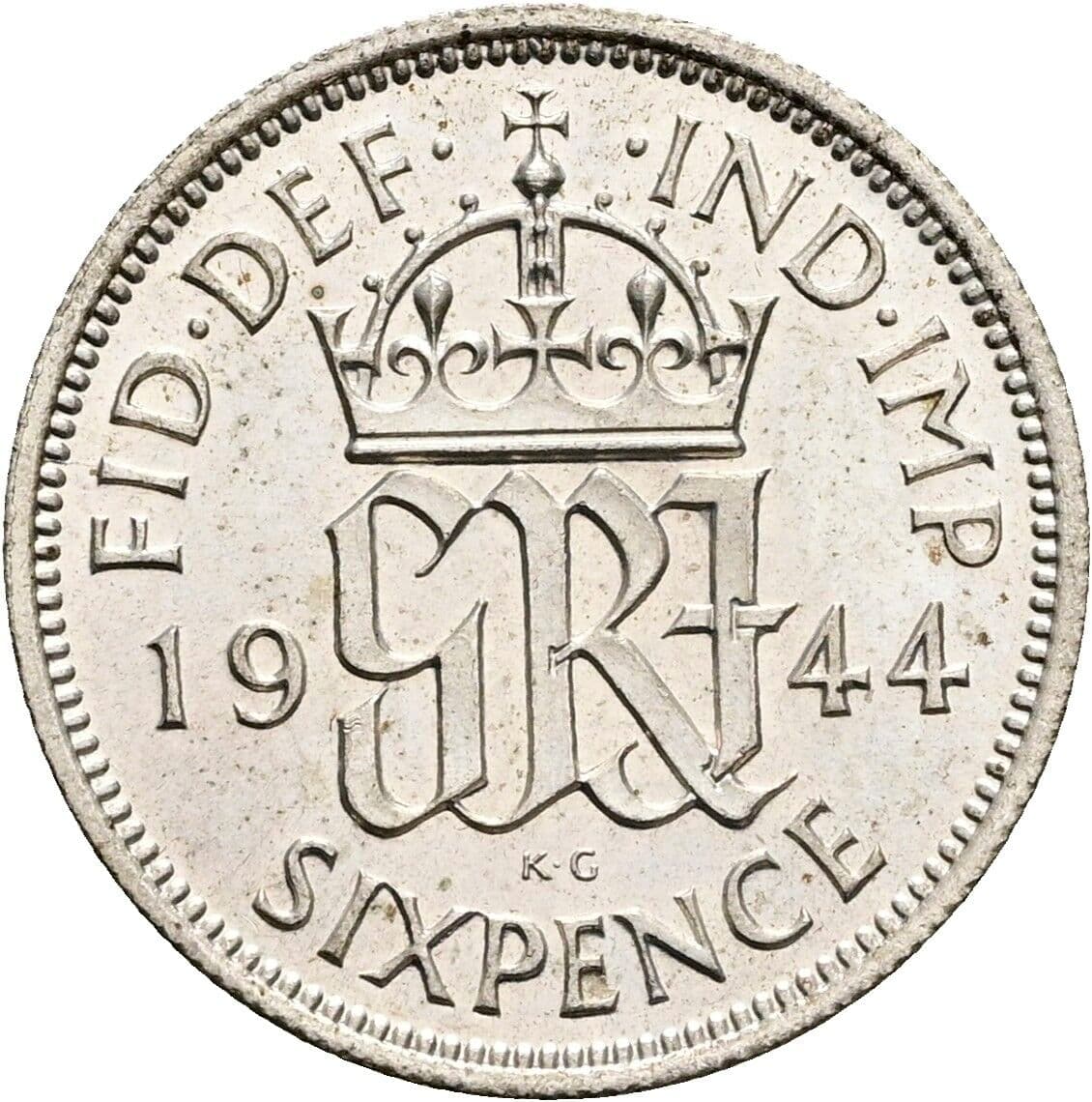 6 Pence Georg VI. (1936-1952) 1944 – Rückseite
