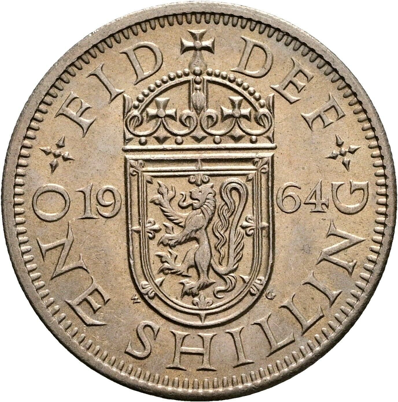 1 Shilling Elisabeth II. 1952-2022 1964 – Rückseite
