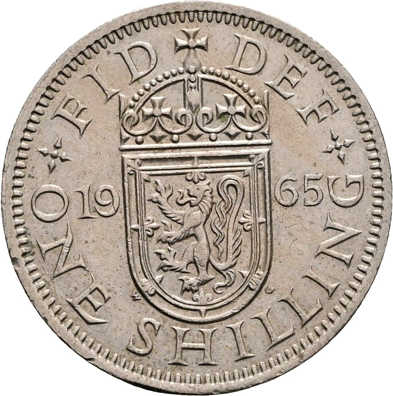 1 Shilling Elisabeth II. 1952-2022 1965 – Rückseite