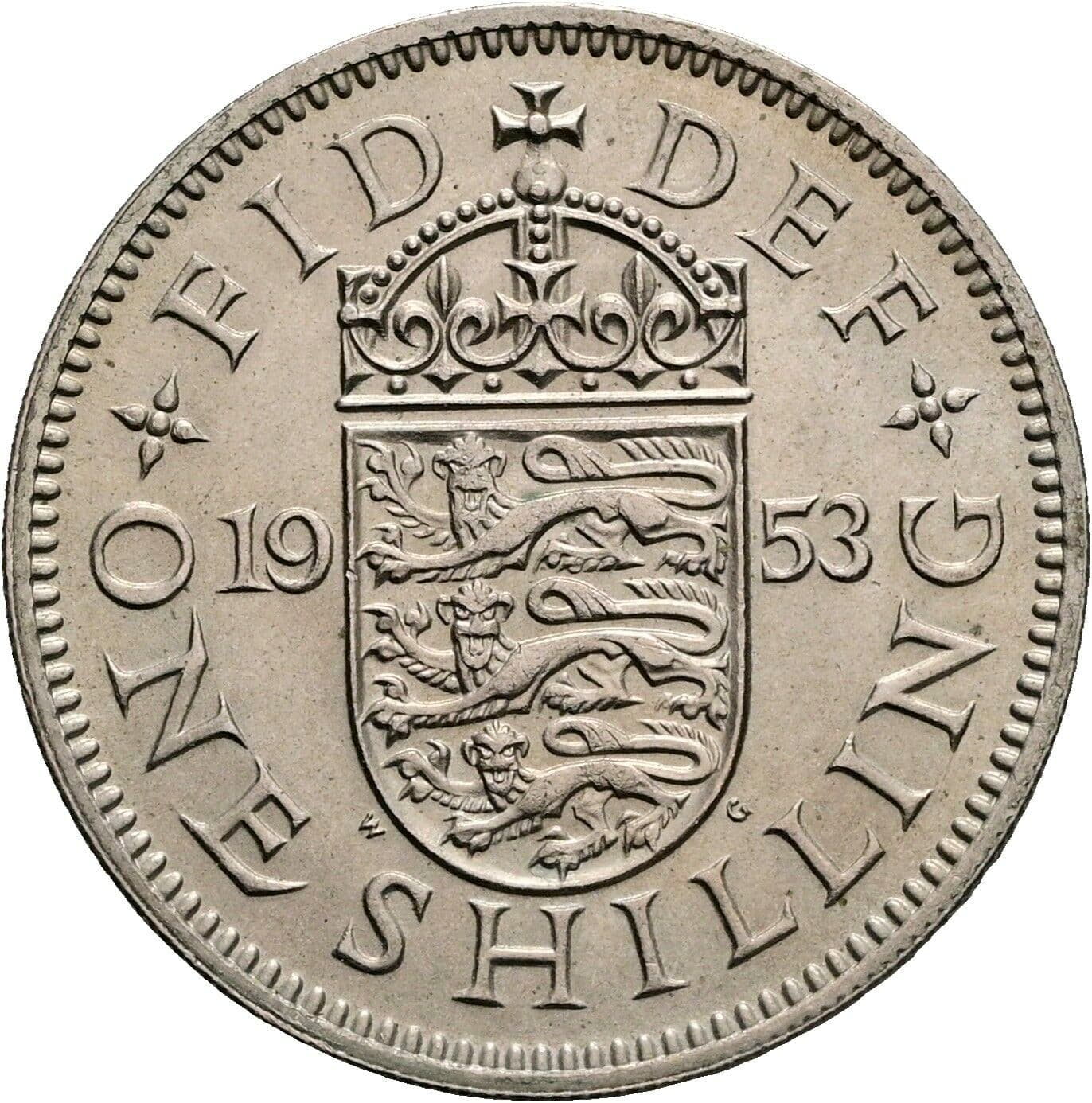 1 Shilling Elisabeth II. 1952-2022 1953 – Rückseite