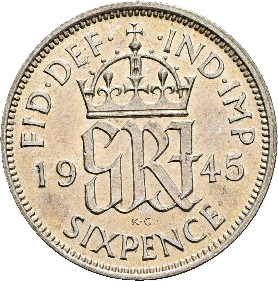 6 Pence Georg VI. (1936-1952) 1945 – Rückseite