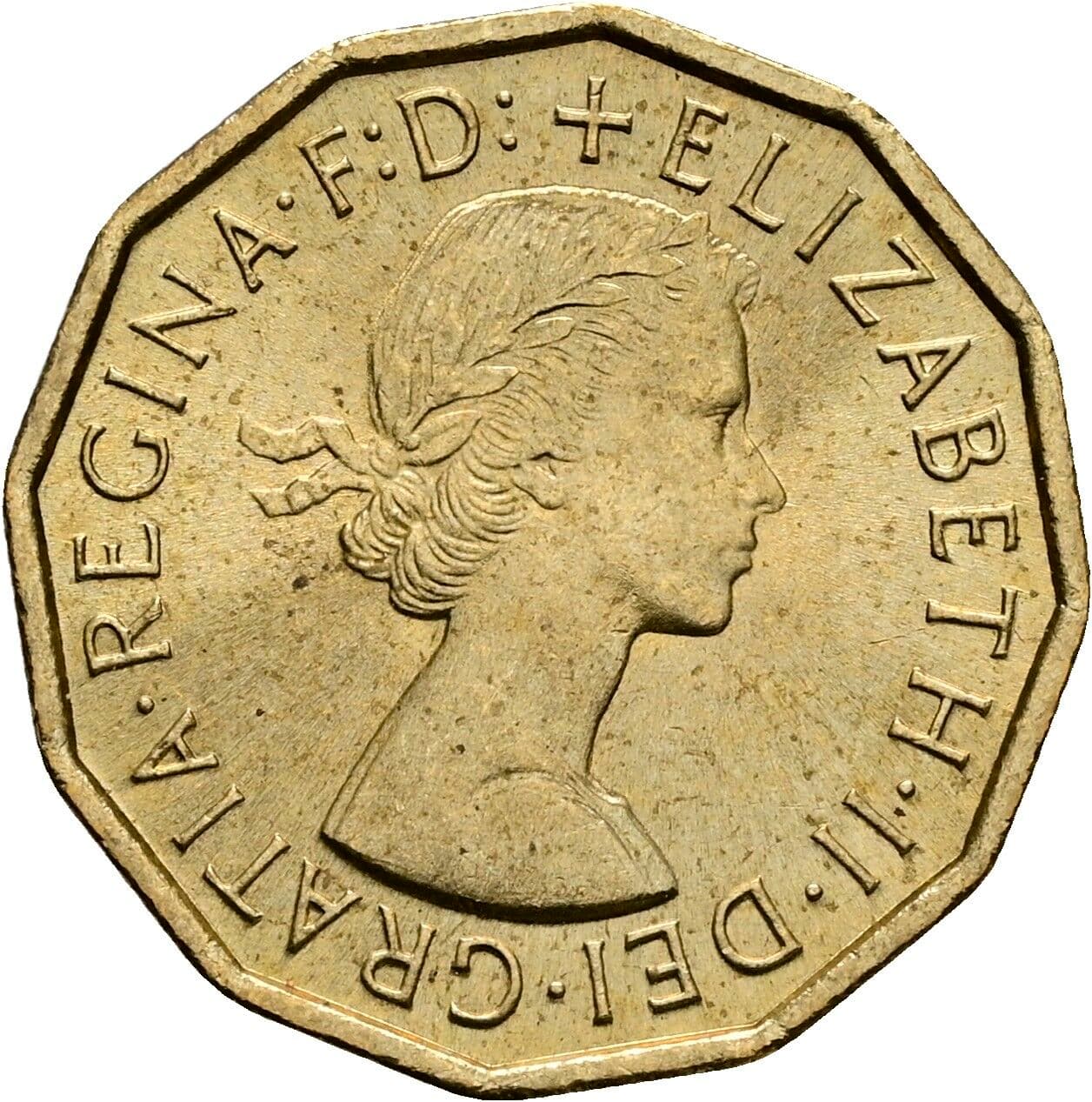 3 Pence Elisabeth II. 1952-2022 1967 – Vorderseite