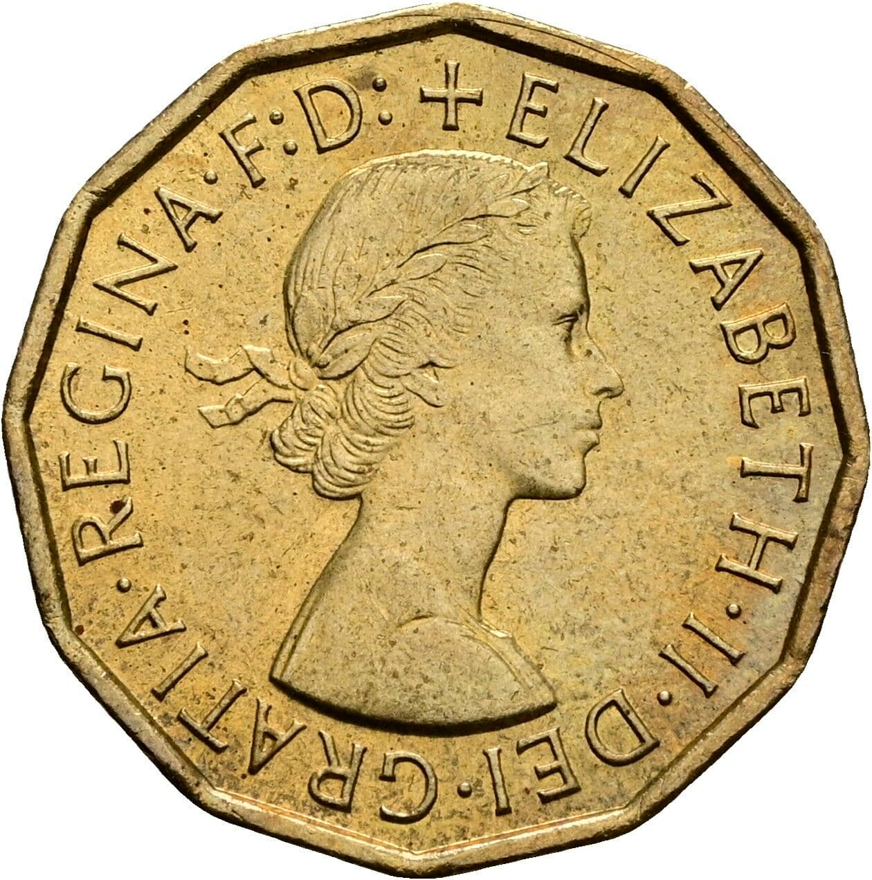 3 Pence Elisabeth II. 1952-2022 1967 – Vorderseite