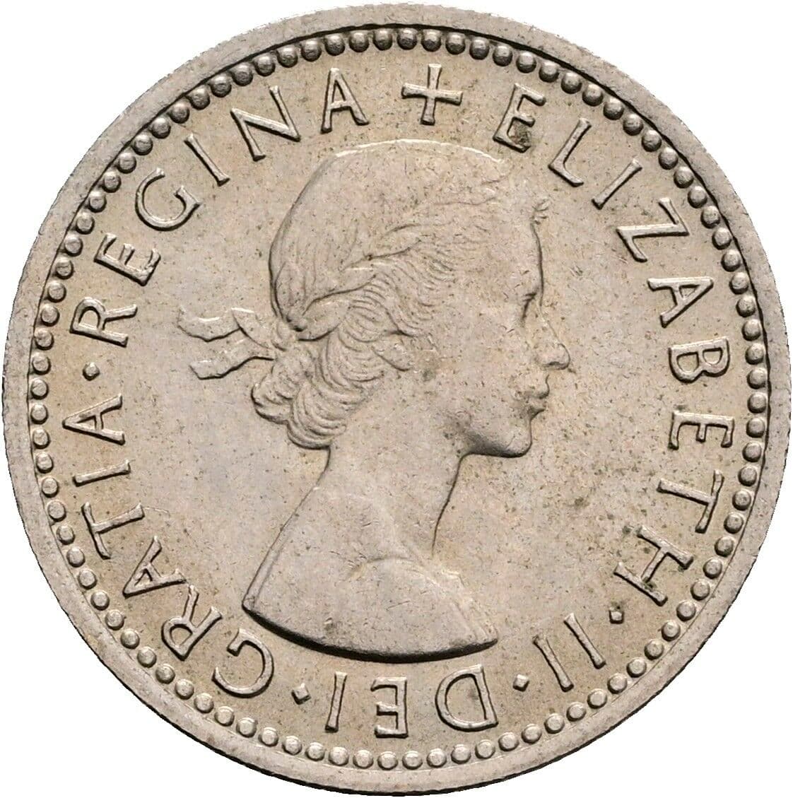 6 Pence Elisabeth II. 1952-2022 1963 – Vorderseite