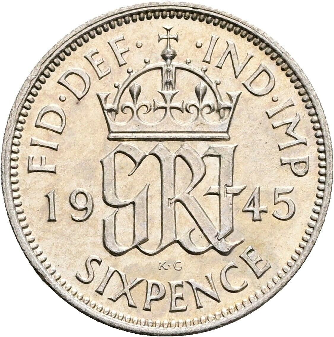 6 Pence Georg VI. (1936-1952) 1945 – Rückseite