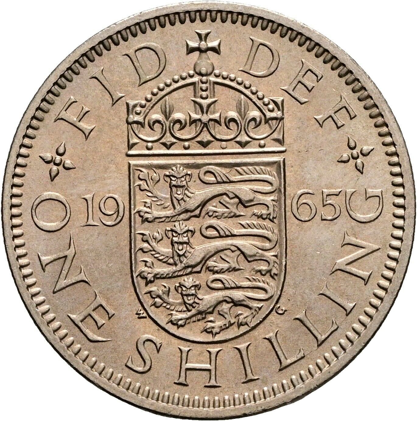 1 Shilling Elisabeth II. 1952-2022 1965 – Rückseite
