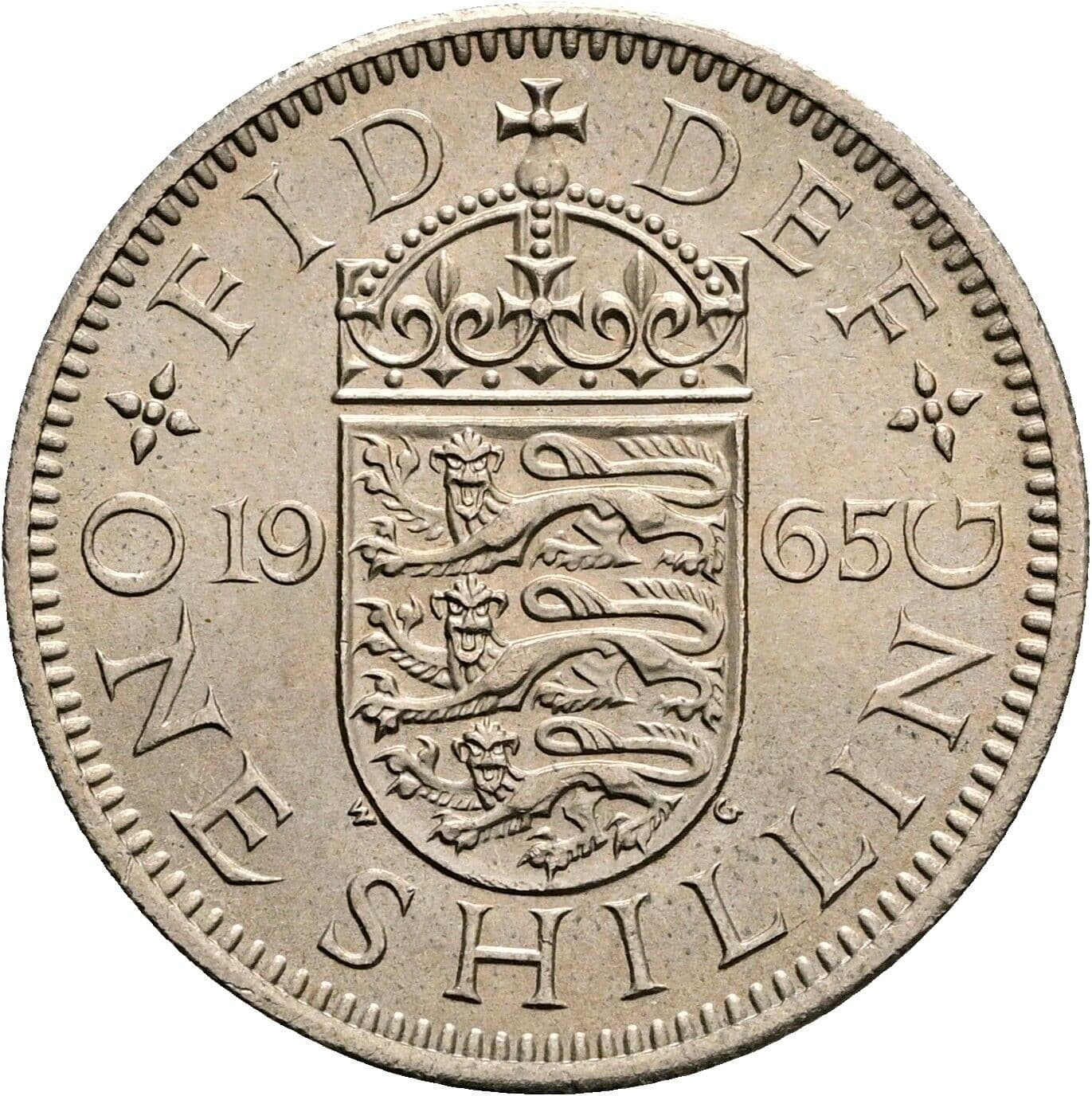 1 Shilling Elisabeth II. 1952-2022 1965 – Rückseite