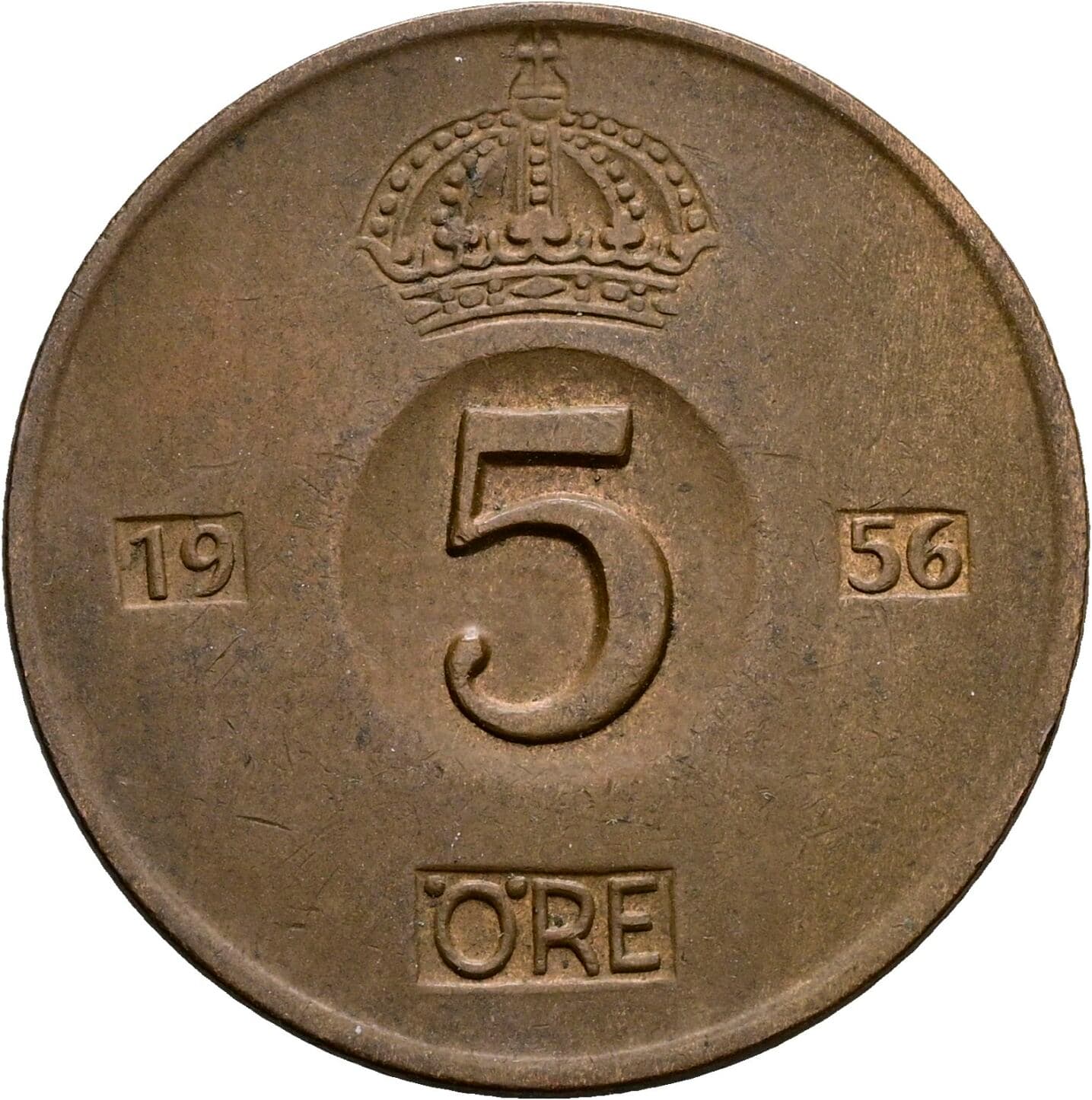 5 Öre Gustav VI. Adolf (1950-1973) 1956 – Vorderseite